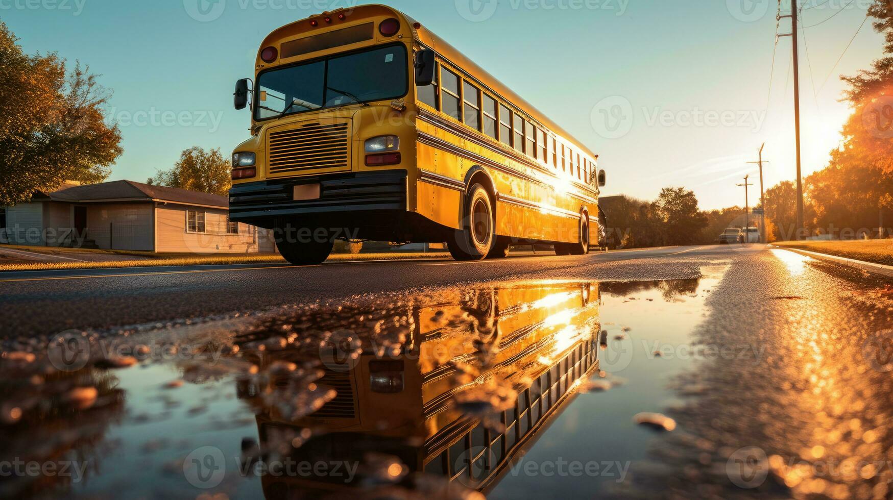 bottom-shot-of-a-school-bus-generative-ai-photo